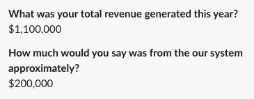 $200K from our system. $1.1M total revenue.
