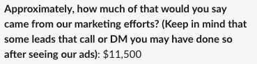 $11,500 from our marketing efforts.