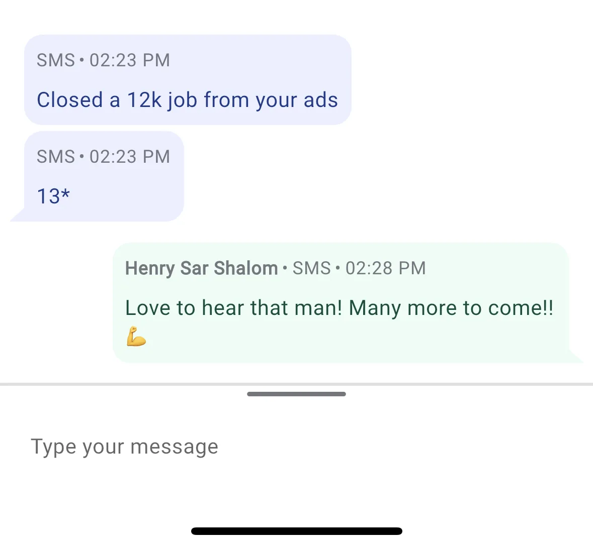 $13K job closed directly from our ads.
