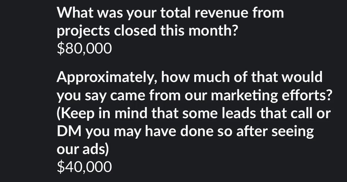$40K from our marketing. $80K closed that month.